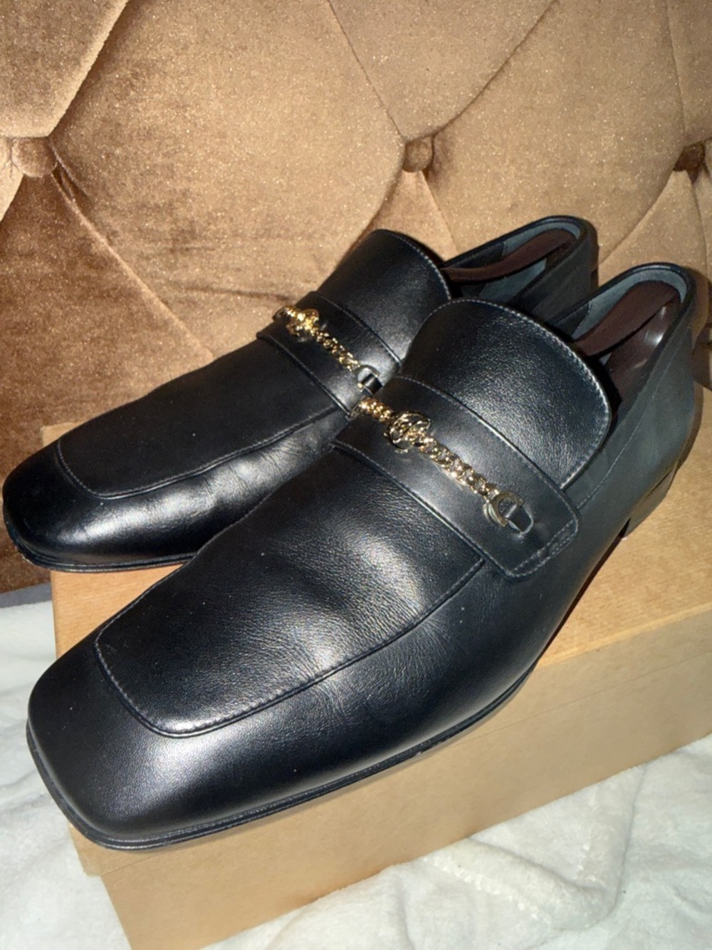 Men size 11 Christian Louboutin MJ Moc Uomo Flat Calf in Black W/Box & dust bags